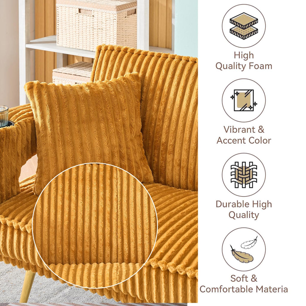 Orange Velvet Convertible Sofa Bed K9978