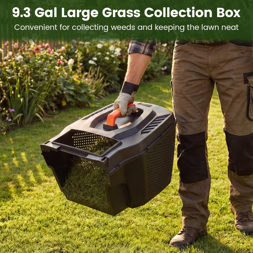 14" Corded Electric Push Lawn Mower with Grass Collection Box Q149037