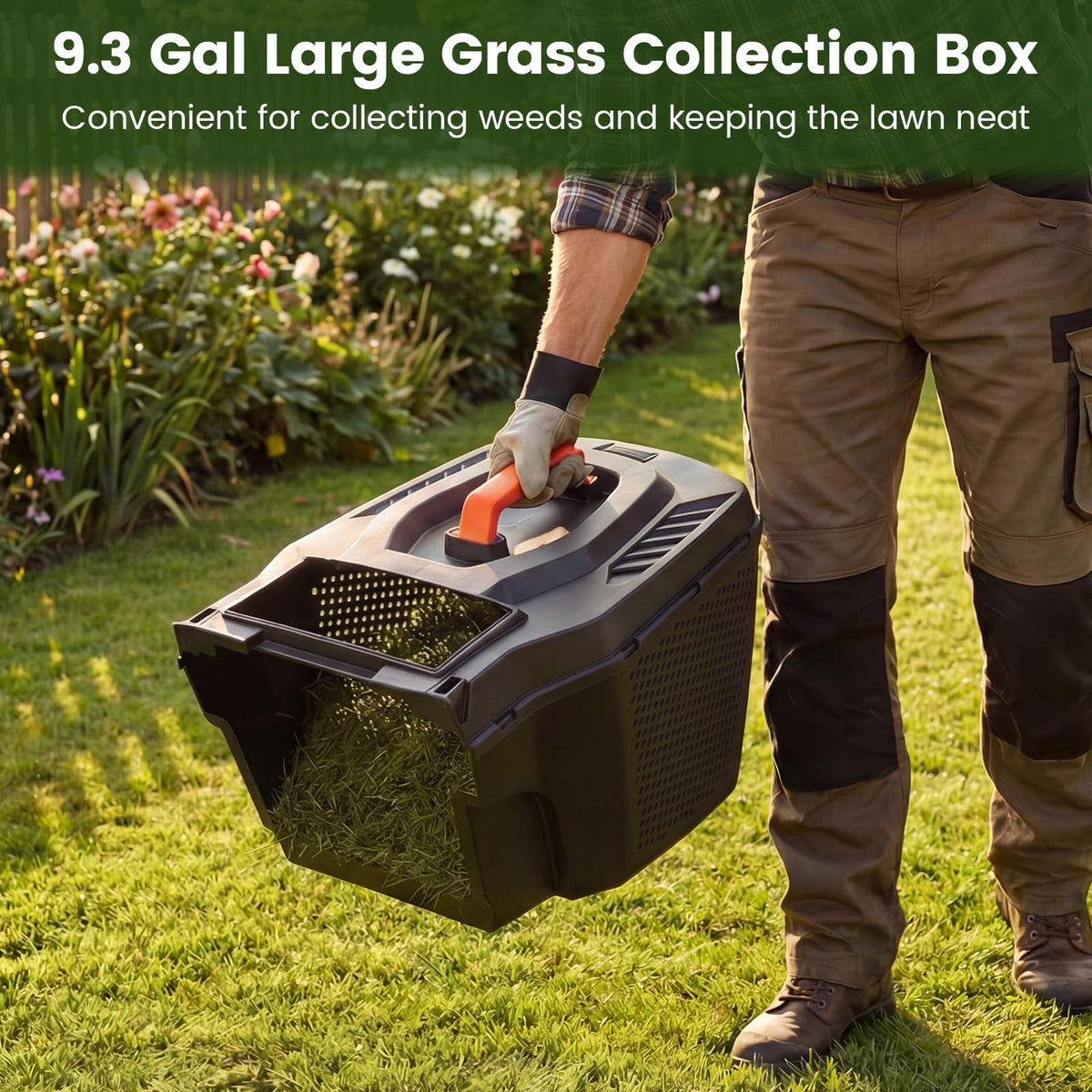 14" Corded Electric Push Lawn Mower with Grass Collection Box Q149037