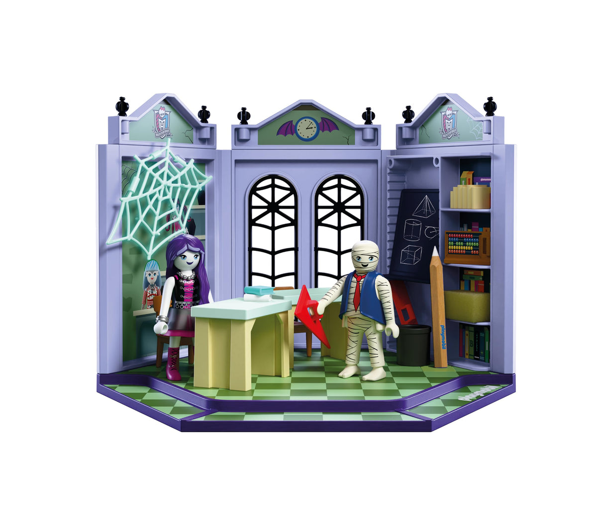 Monster High Classroom Playset with Blackboard & Glow‑in‑the‑Dark Spider Web U6216