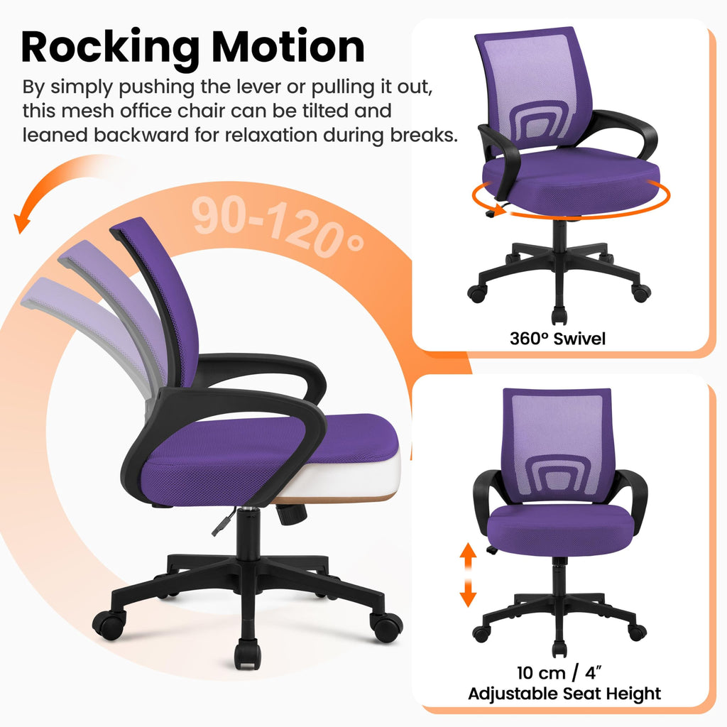 Purple Adjustable Swivel Mesh Office Chair Y39661