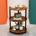 3 Tier Oval Wood and Metal End Table T790095