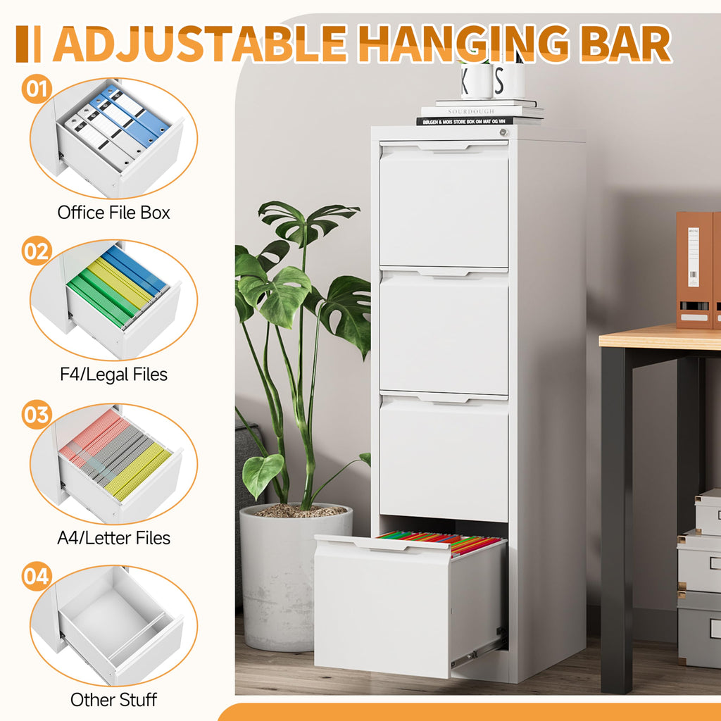 4 Drawer Metal File Cabinet with Lock V702