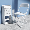 10 Pack White Plastic Folding Chair with Steel Frame N971