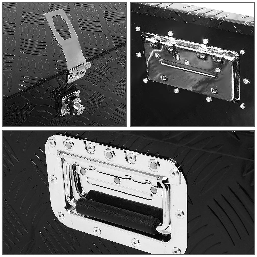 39" Black Aluminum Truck Bed Tool Box with Key Lock A536