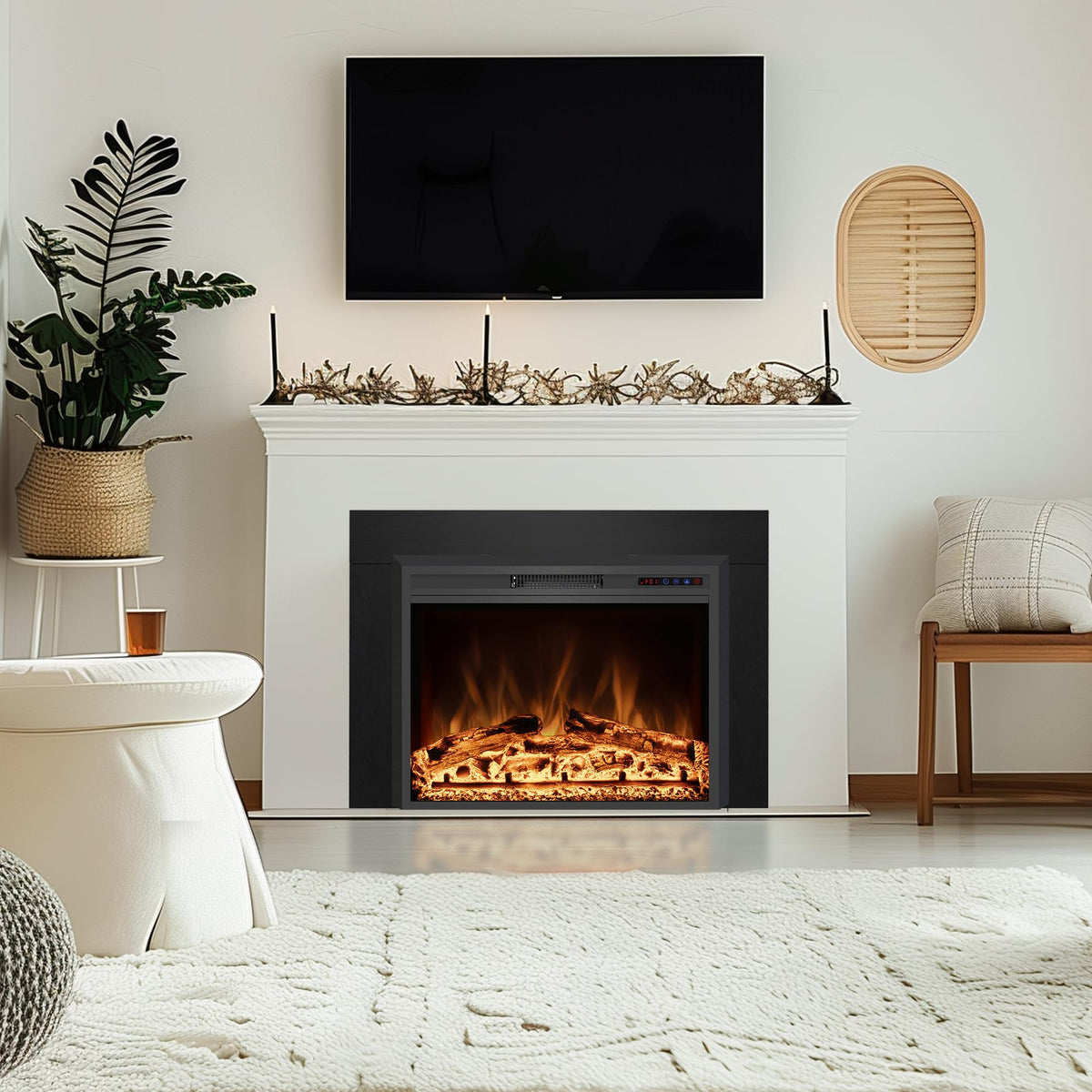Black Electric Fireplace Trim O58442
