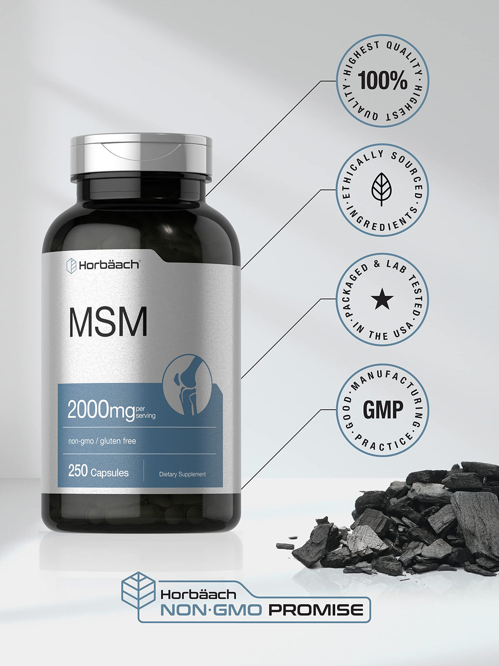 MSM Methylsulfonylmethane 2000mg 250 Capsules U908