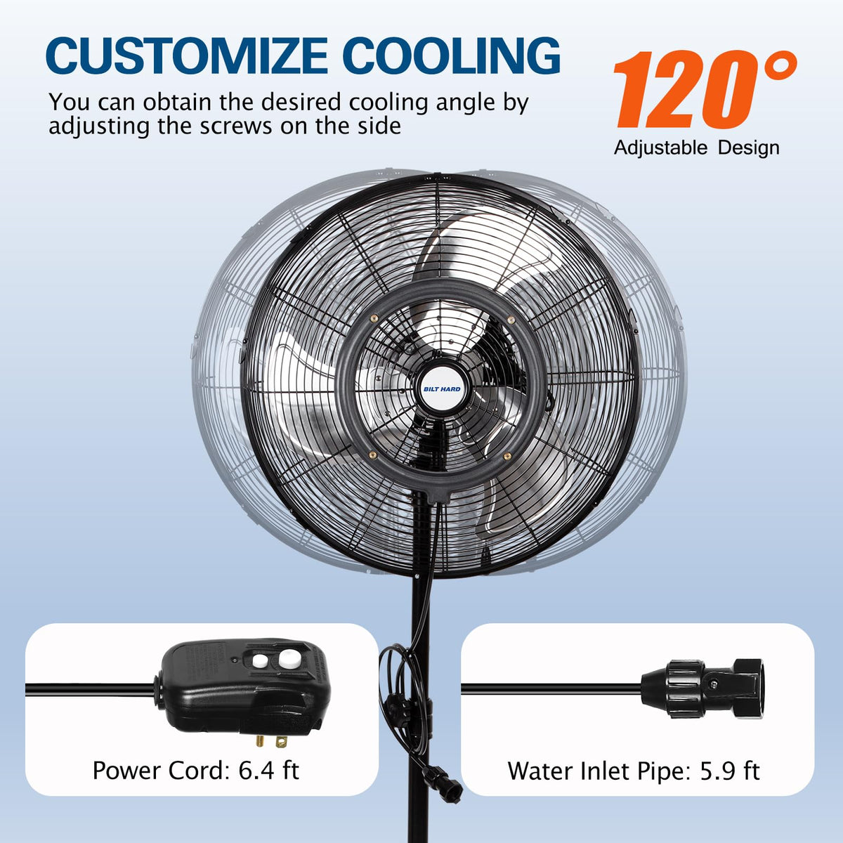 20" Outdoor Pedestal Misting Fan Y87779