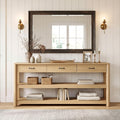 Oak Console Table with Storage Drawers F782