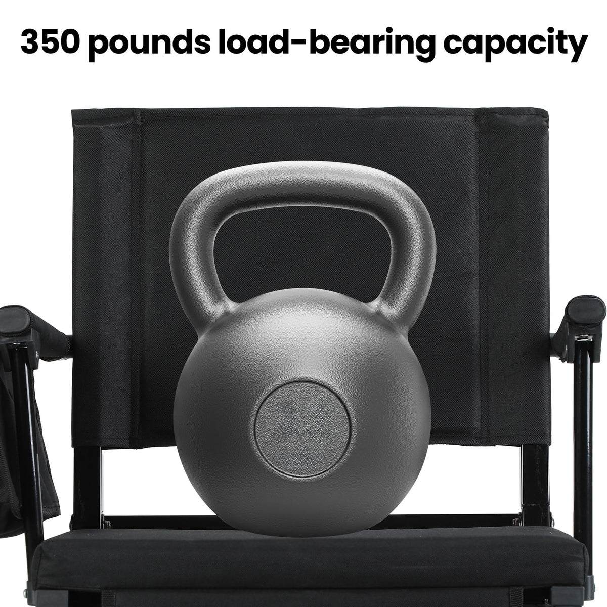 2 Pcs Folding Stadium Seat with Back Support & Cushion Black L25233