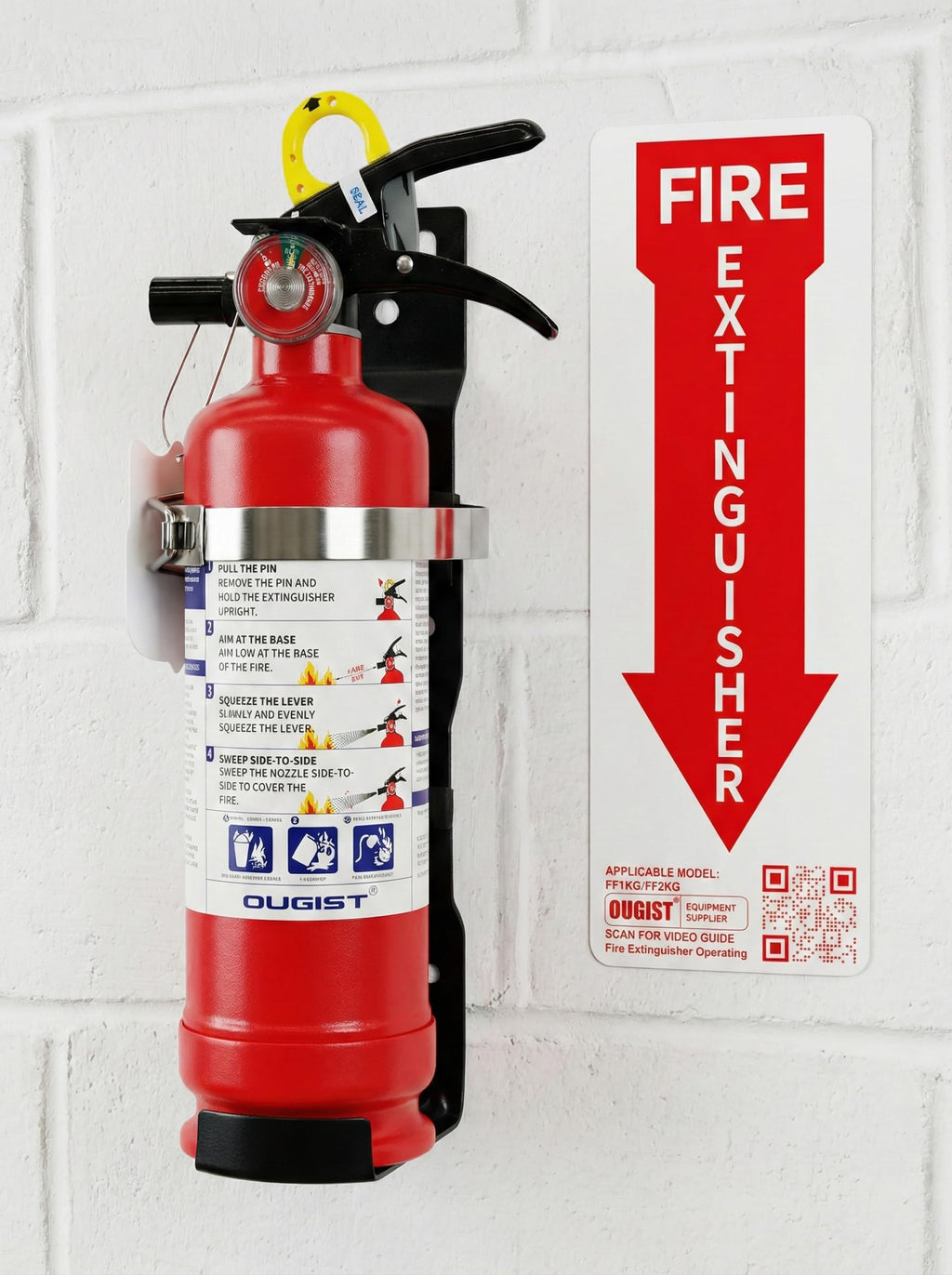 2.5 lb ABC Dry Chemical Fire Extinguisher with Wall Mount T78315