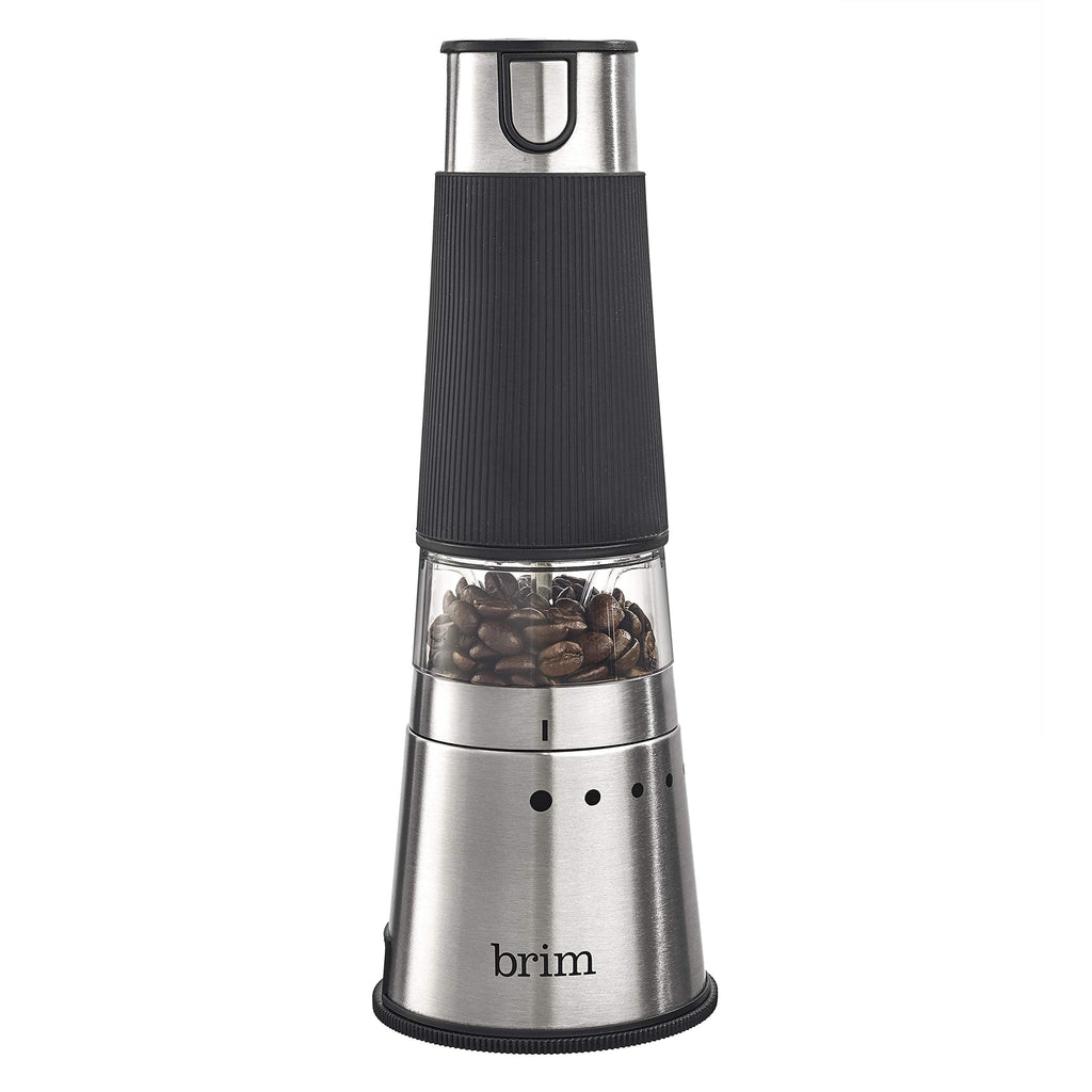 Electric Handheld Burr Coffee Grinder, 9 Grind Settings, Stainless Steel/Black P597510