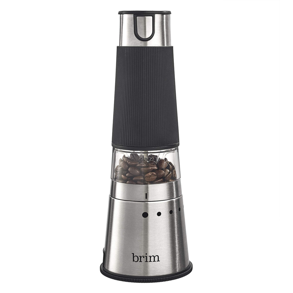 Electric Handheld Burr Coffee Grinder, 9 Grind Settings, Stainless Steel/Black P597510