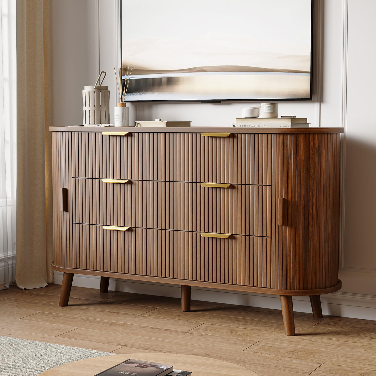 Fluted 6 Drawer Dresser X3035