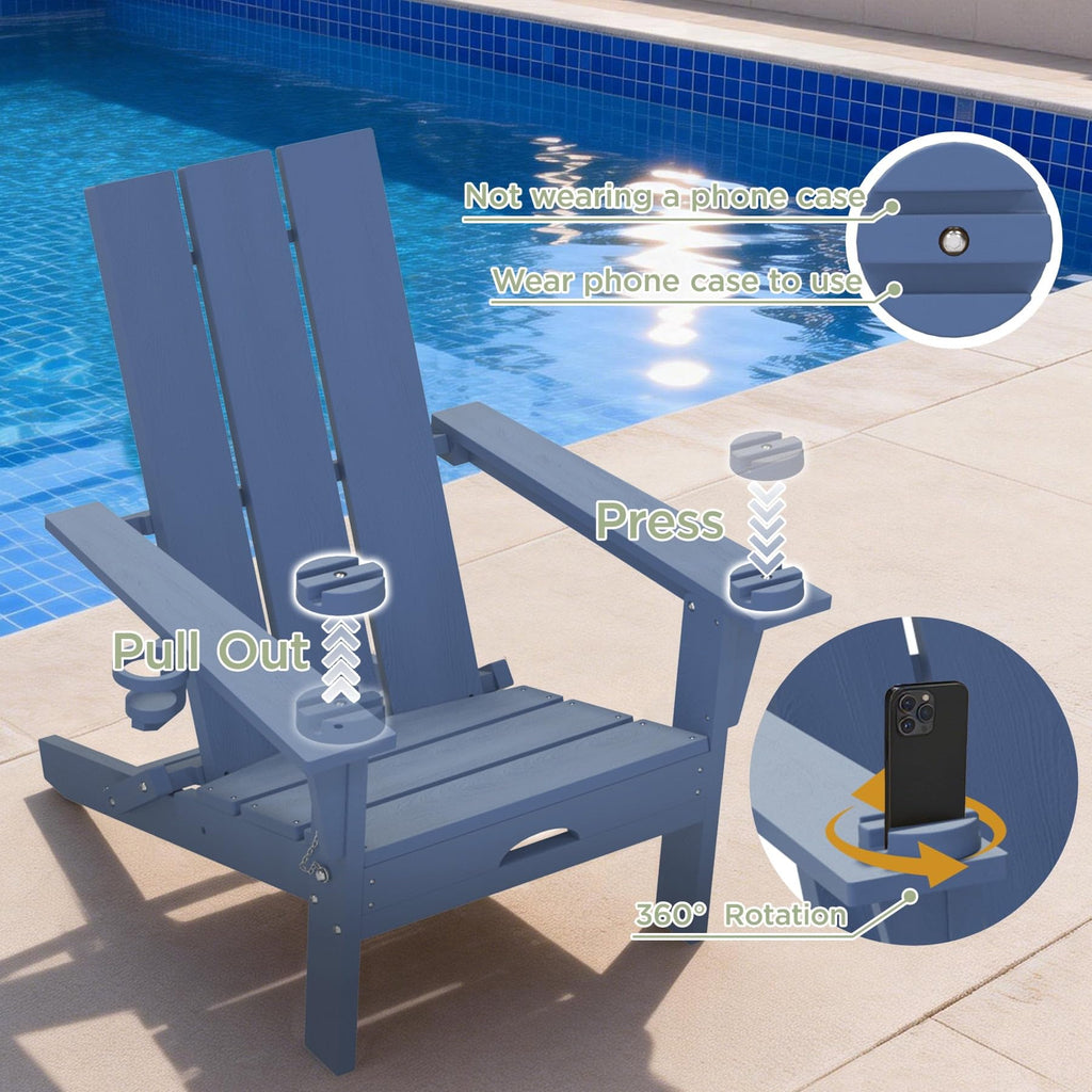 Folding Adirondack Chair with Cup Holder K751927
