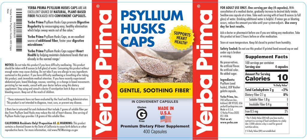 Psyllium Husks Caps 400 Capsules S9271