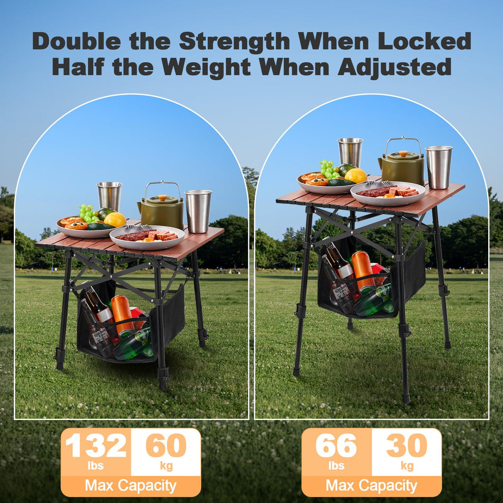 Portable Folding Camping Table Adjustable Height A5256