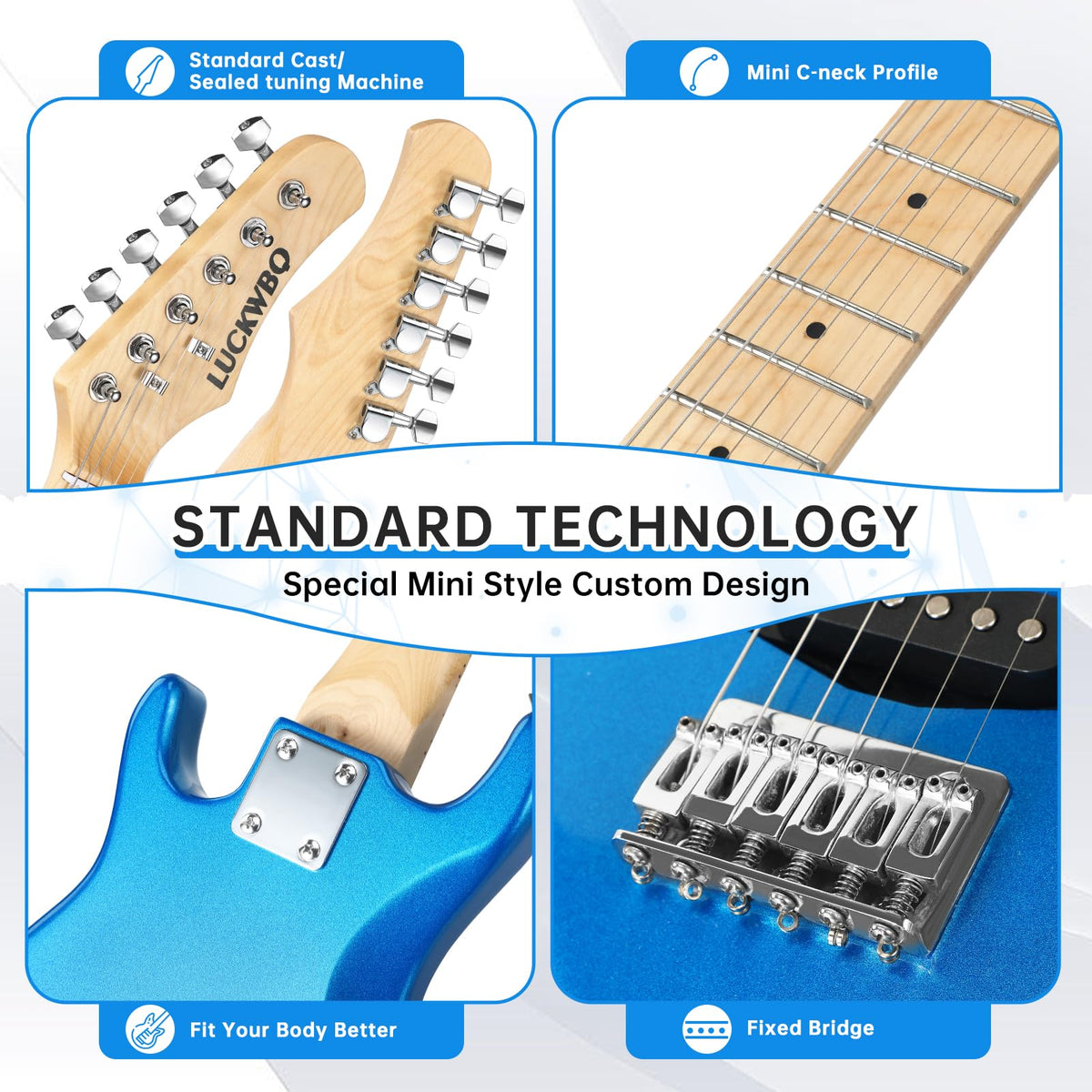 30 Inch Kids ST Style Mini Electric Guitar Beginner Kit with Amplifier A5544