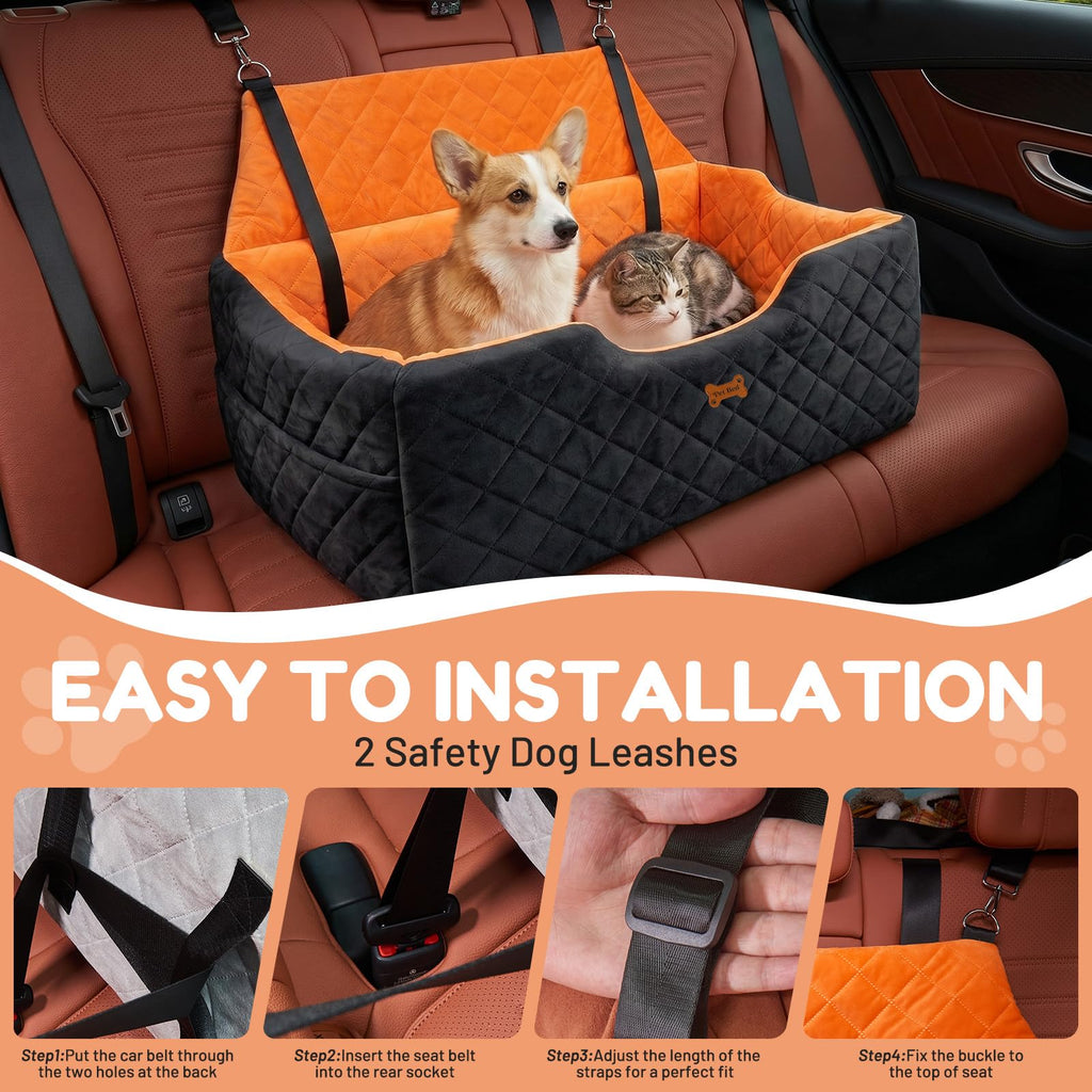 Dog Car Seat up to 55 lbs Black D195