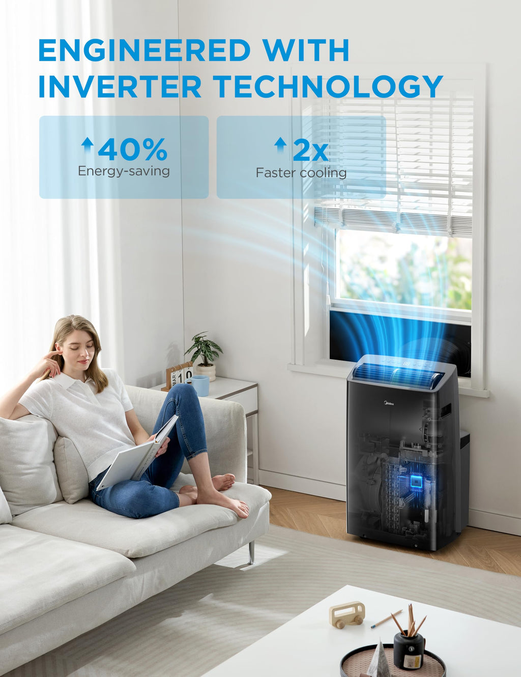 14,000 BTU Portable Air Conditioner with Heat Q895