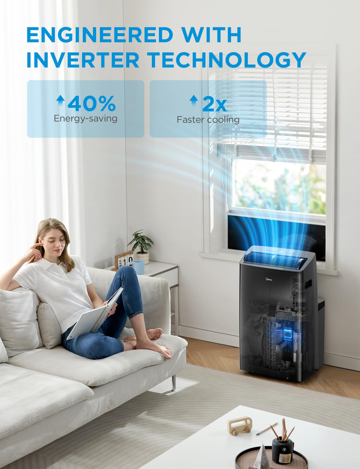 14,000 BTU Portable Air Conditioner with Heat Q895