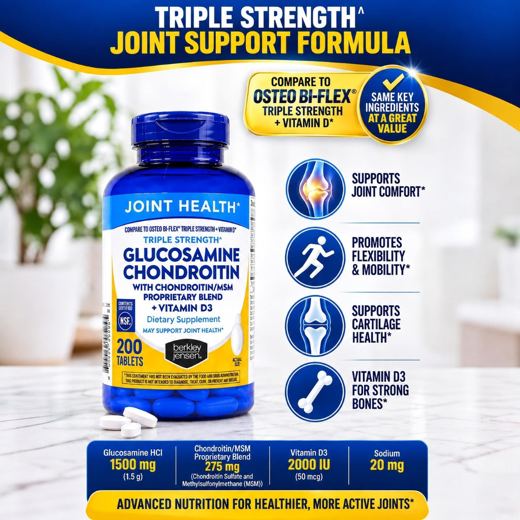 Glucosamine Chondroitin MSM D3 Joint Supplement Tablets 200 Count F705681