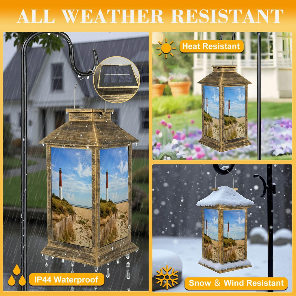 Solar Lantern Outdoor Waterproof LED Hanging Tabletop Lamp O3703