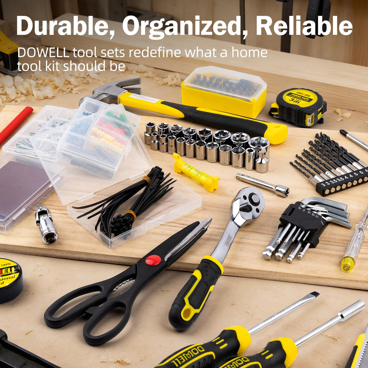 299-Piece Professional Hand Tool Set with Sockets, Pliers, Hex Keys, Screwdrivers T779