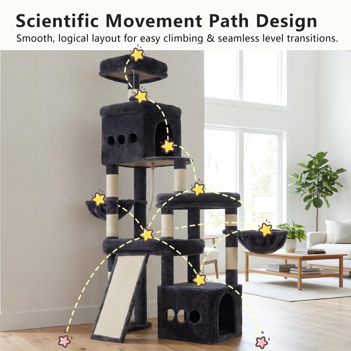 72.4-Inch Anti-Tip Cat Tree X8827