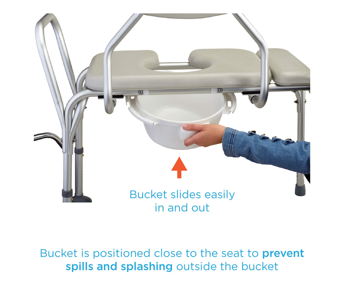 Padded Transfer Bench with Commode, Adjustable Aluminum X921