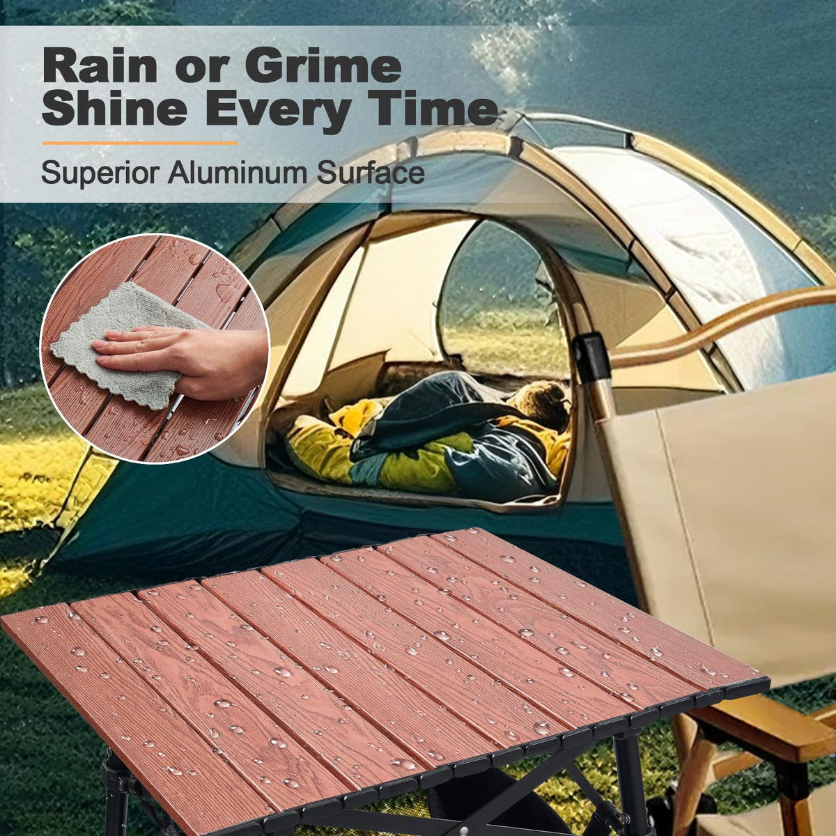 Portable Folding Camping Table Adjustable Height A5256