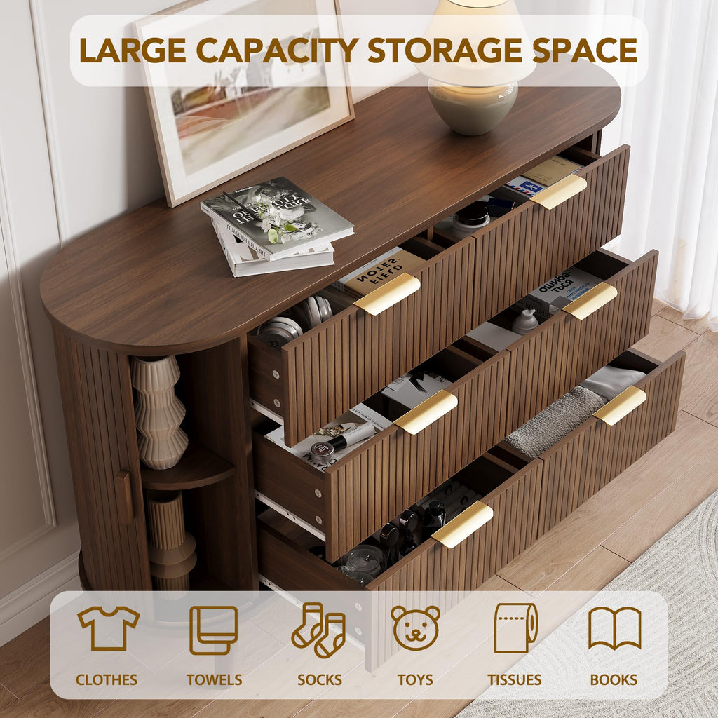 Fluted 6 Drawer Dresser X3035