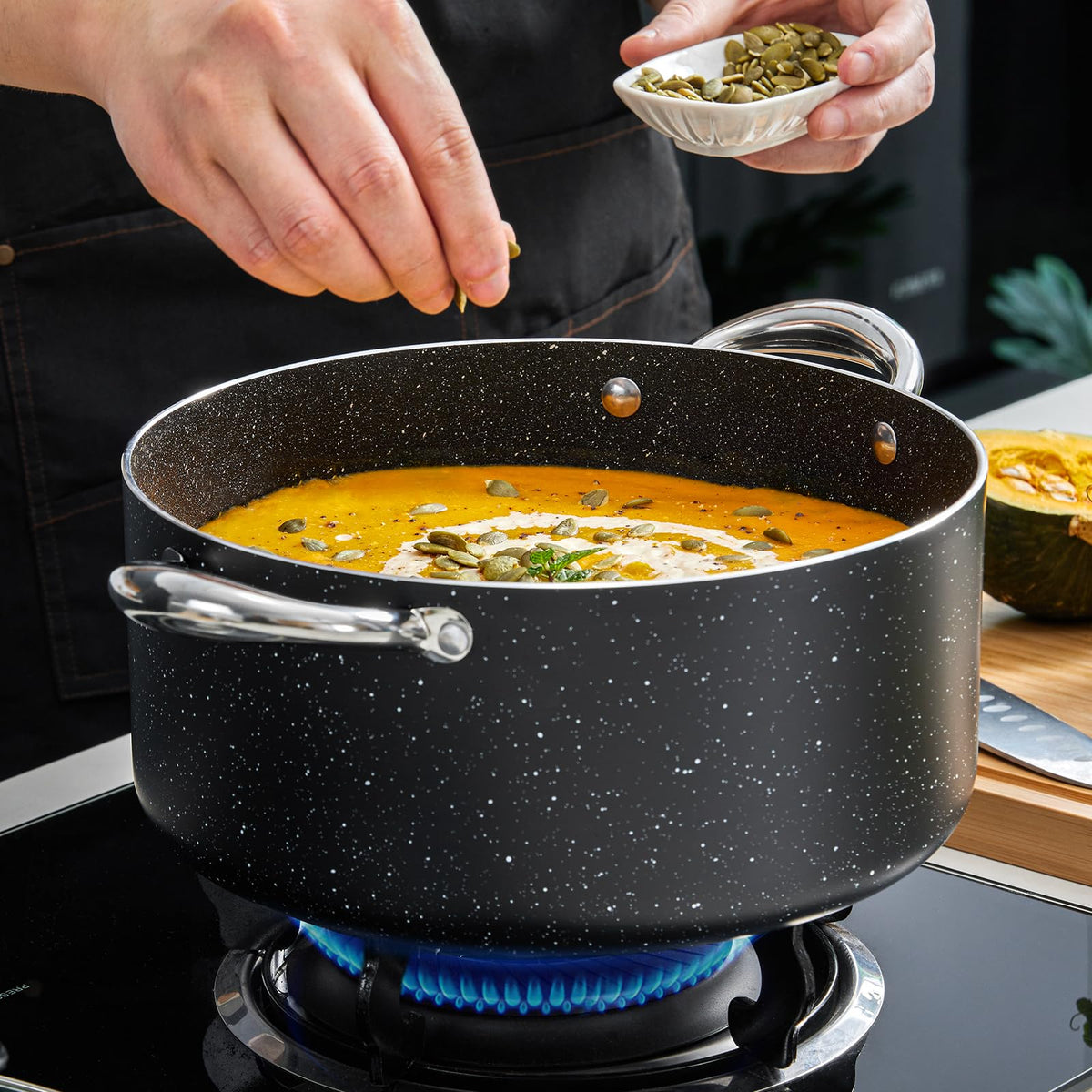 6 Quart Nonstick Stock Pot with Lid C6812