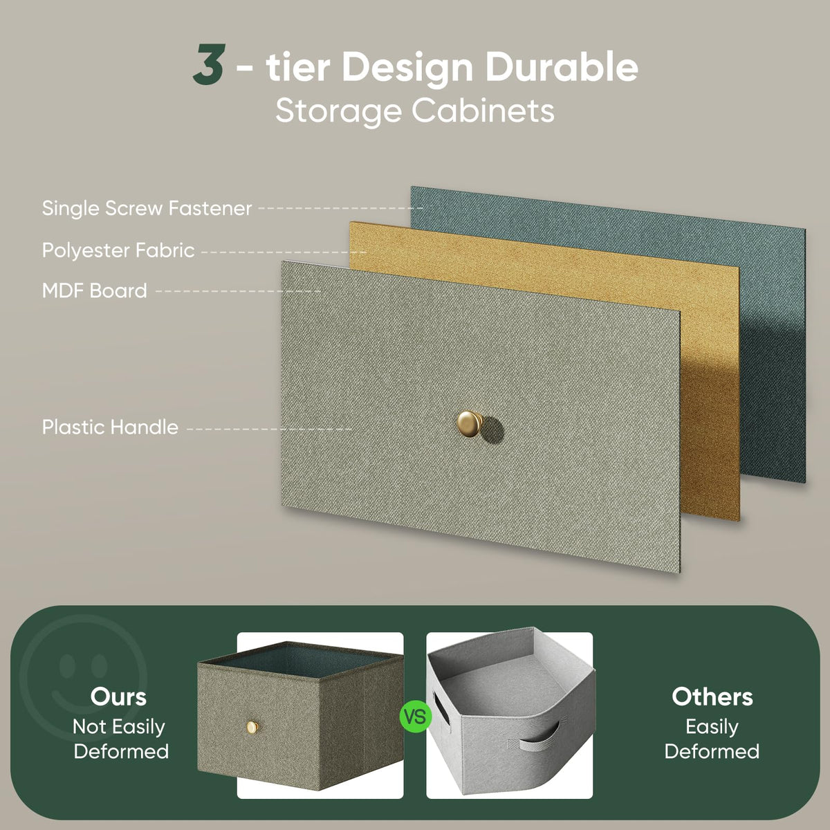 Fabric 9 Drawers Dresser S156
