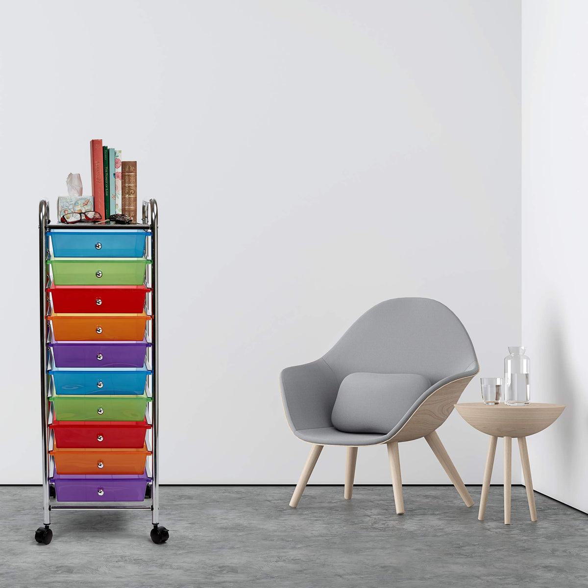10 Drawer Rolling Storage Cart E2666