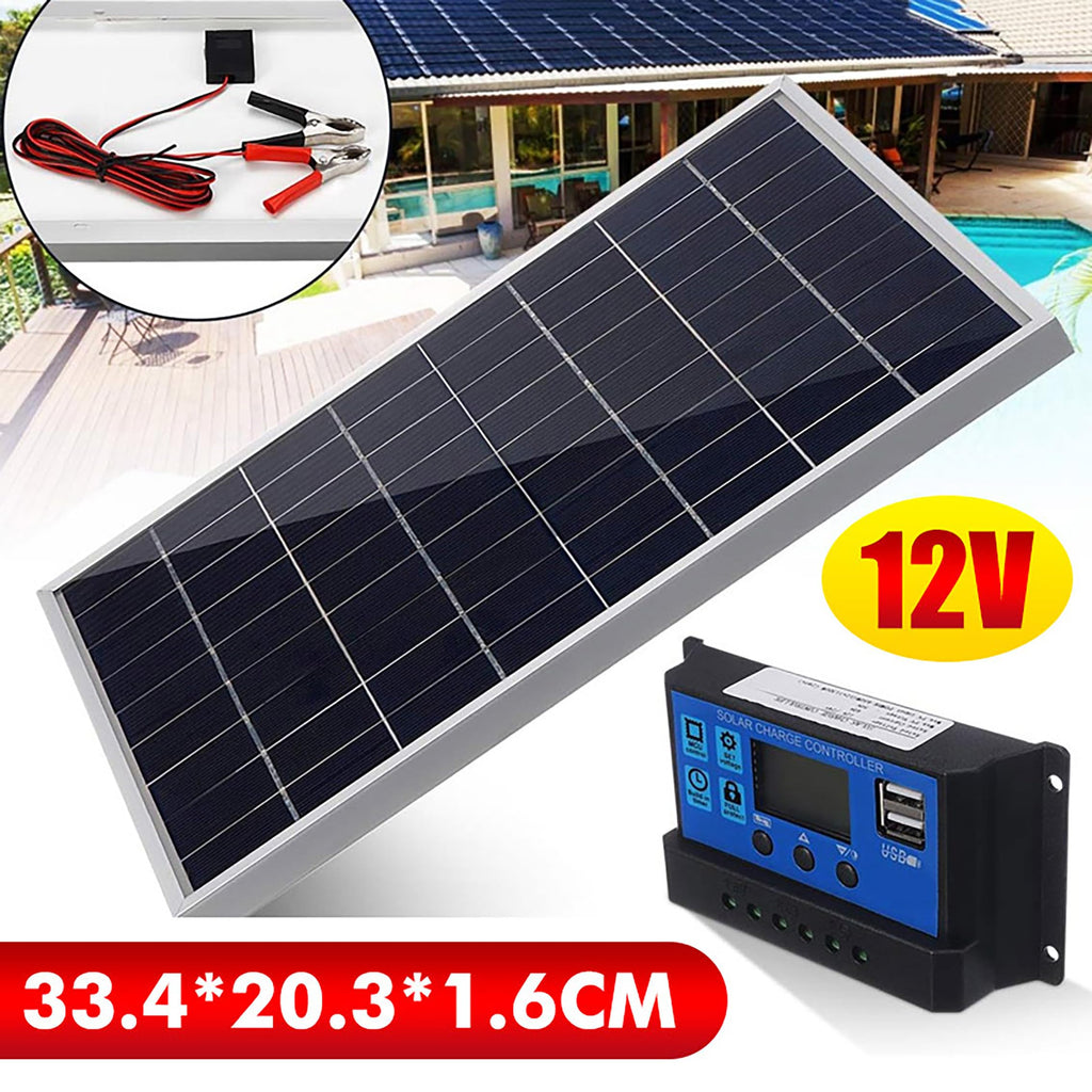 10W 12V Monocrystalline Solar Panel Kit with 10A Charge Controller W2908