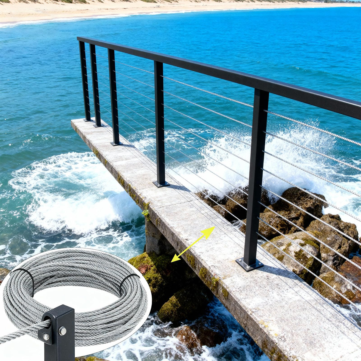 1/8 inch Stainless Steel Wire Rope Kit, 33ft M65257