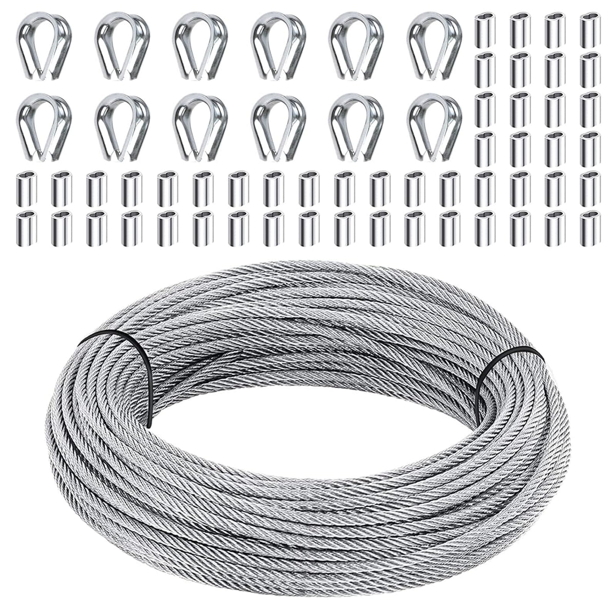 1/8 inch Stainless Steel Wire Rope Kit, 33ft M65257
