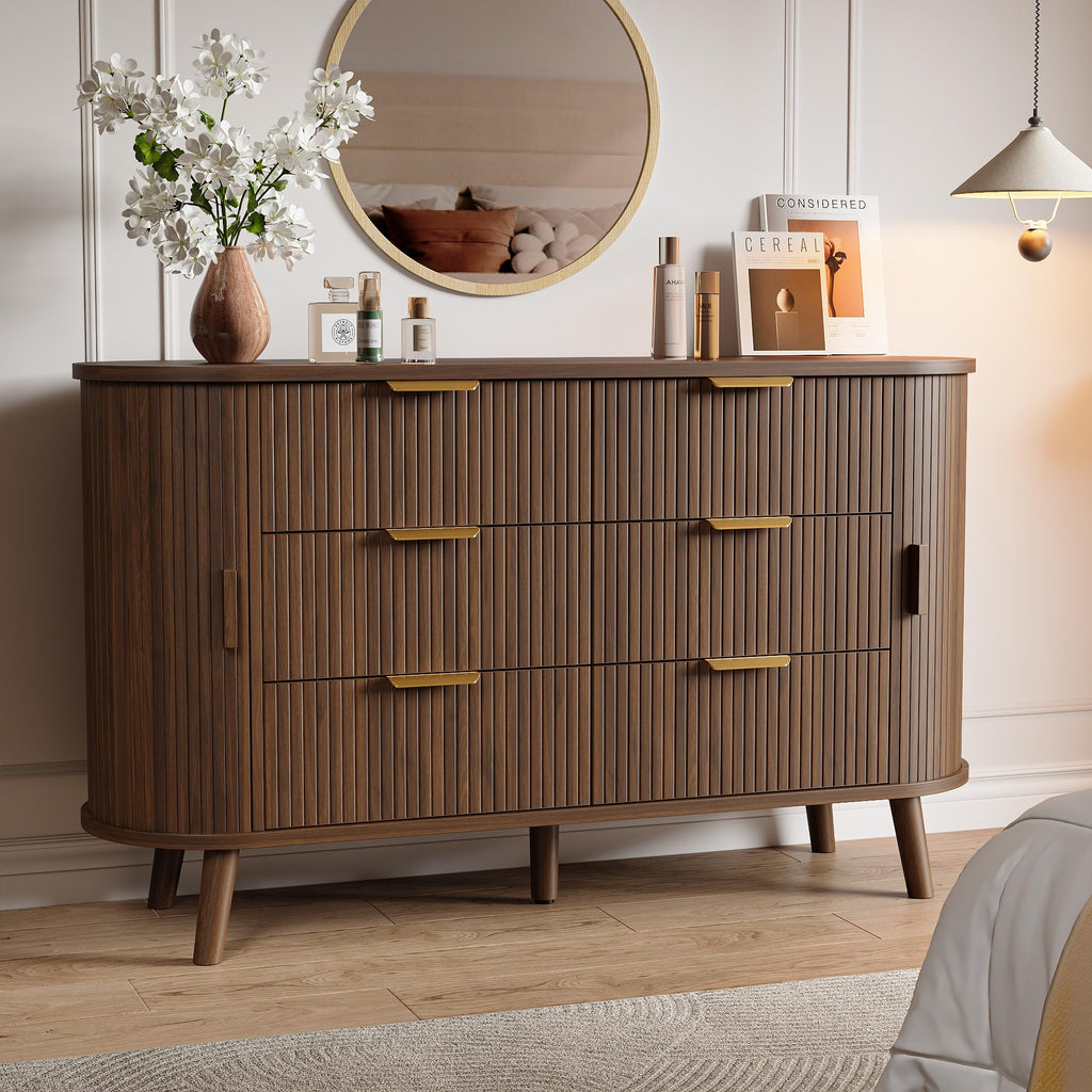 Fluted 6 Drawer Dresser X3035