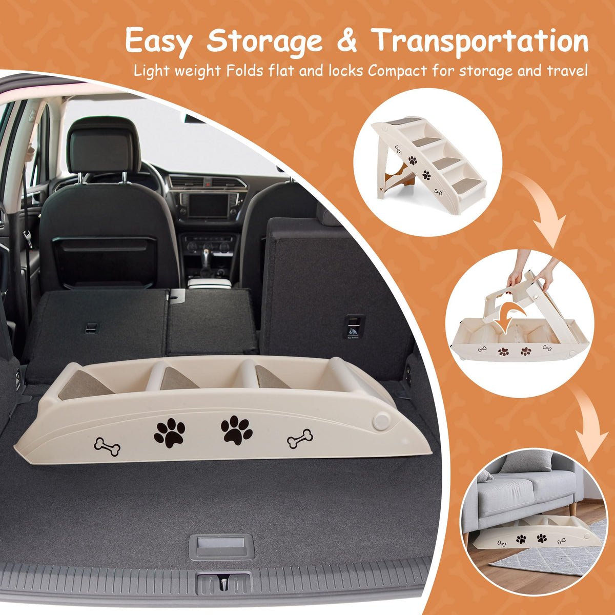4-Step Non-Slip Dog Stairs E322835