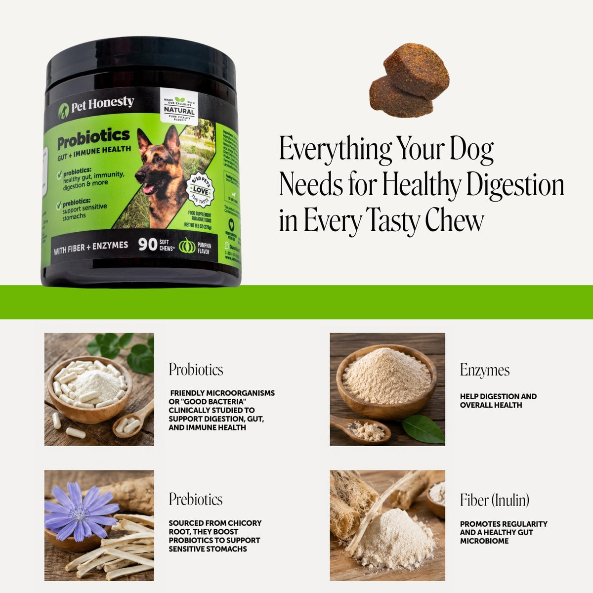 Dog Probiotics Chews 90ct Pumpkin M2134