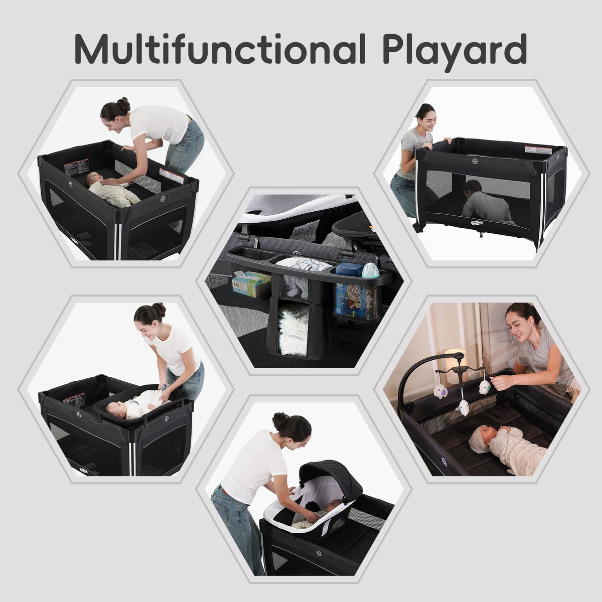 4 in 1 Baby Playards with Bassinet K920833