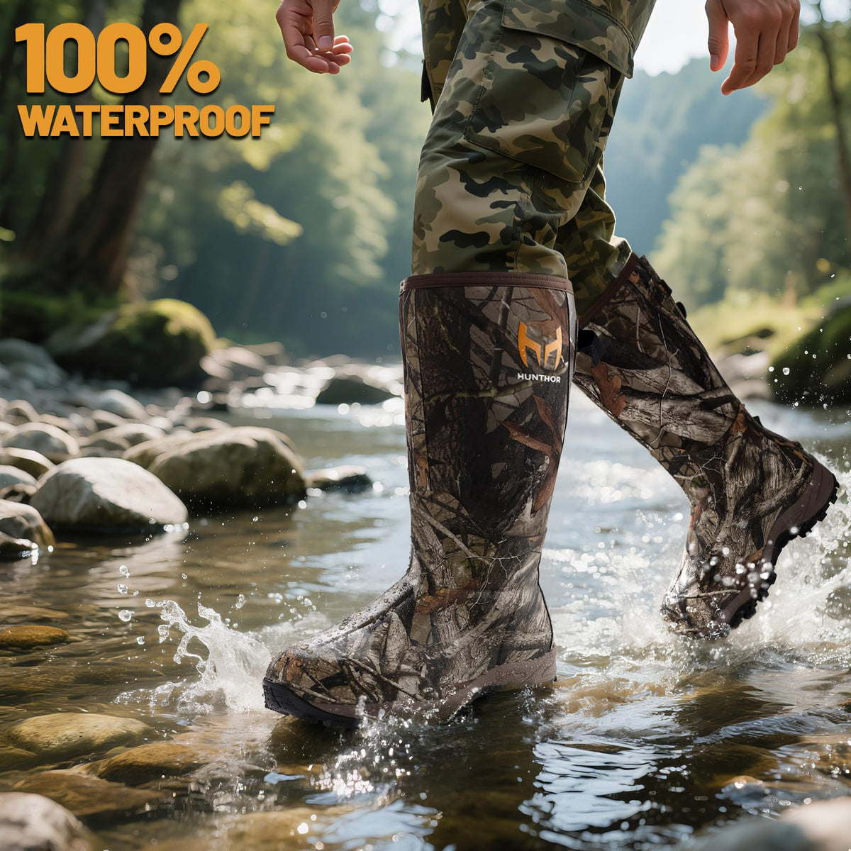 Waterproof Insulated 6mm Neoprene Rubber Hunting Boots M494945