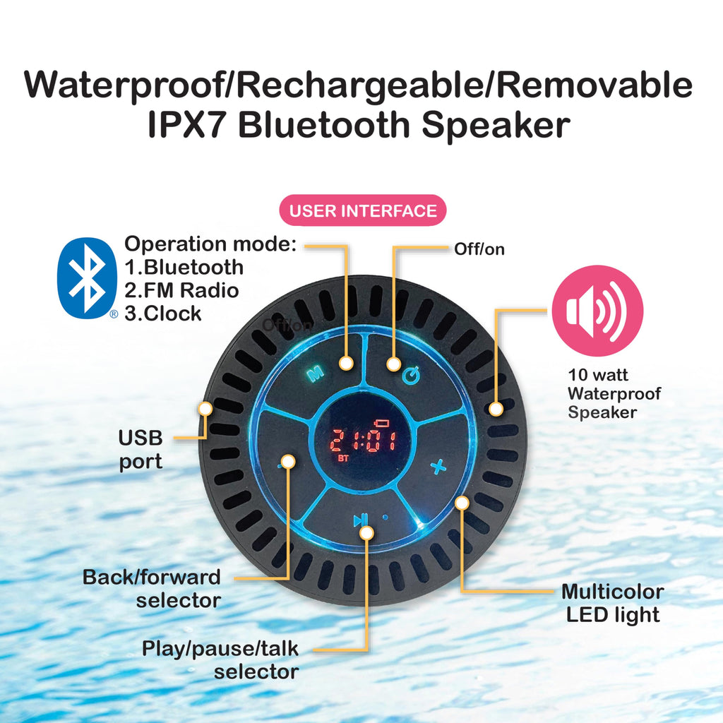 Inflatable Floating Cooler with Lid, Bluetooth Speaker, 6 Cup Holders, 24 Can Capacity Q176