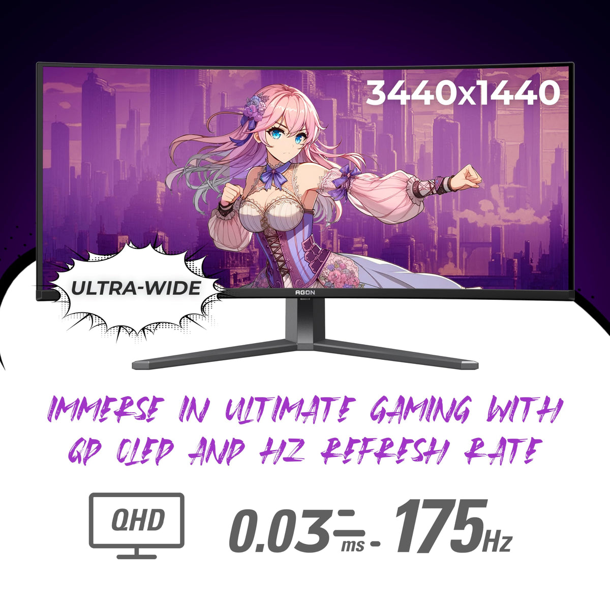 34" Curved QD OLED 175Hz Gaming Monitor N83448
