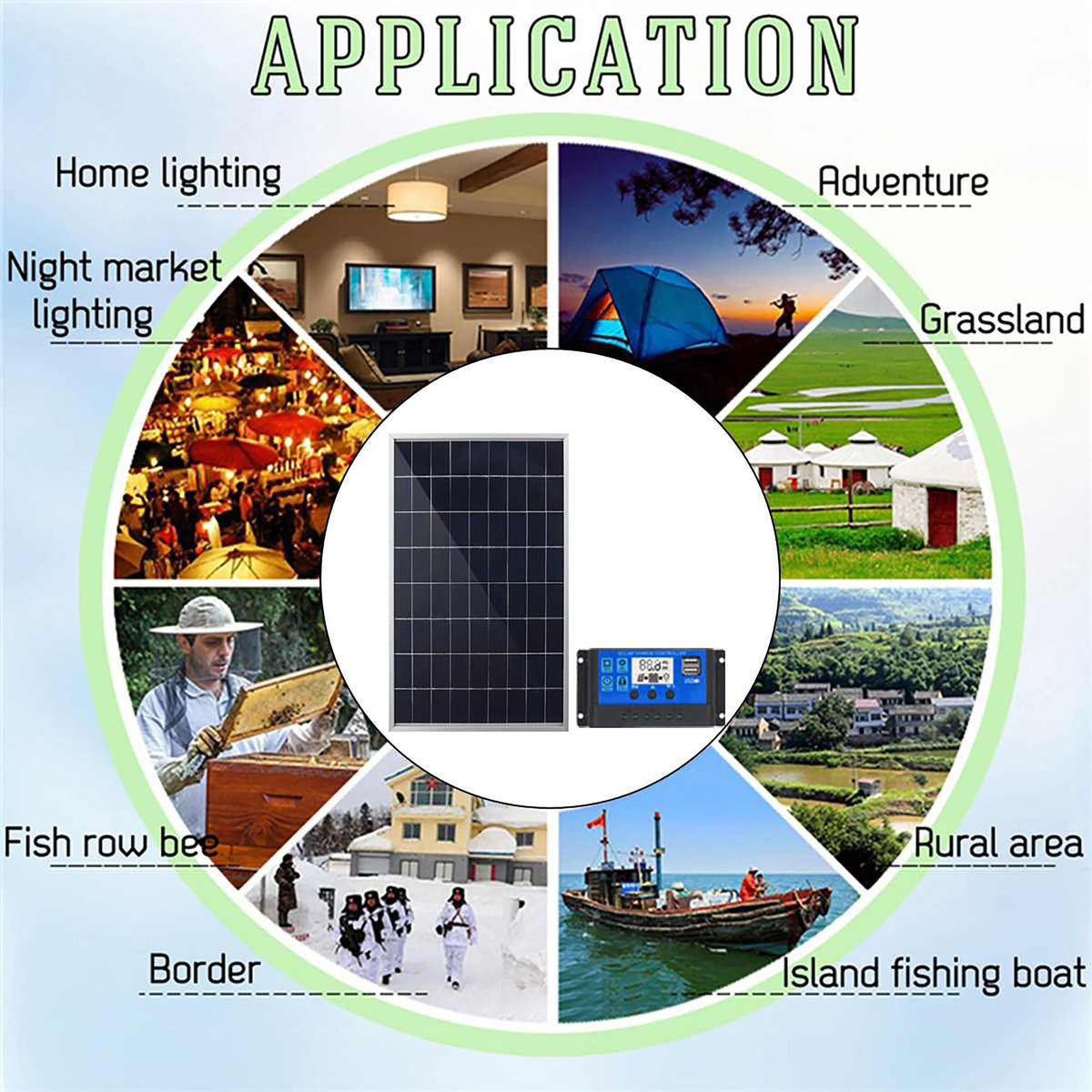 10W 12V Monocrystalline Solar Panel Kit with 10A Charge Controller W2908