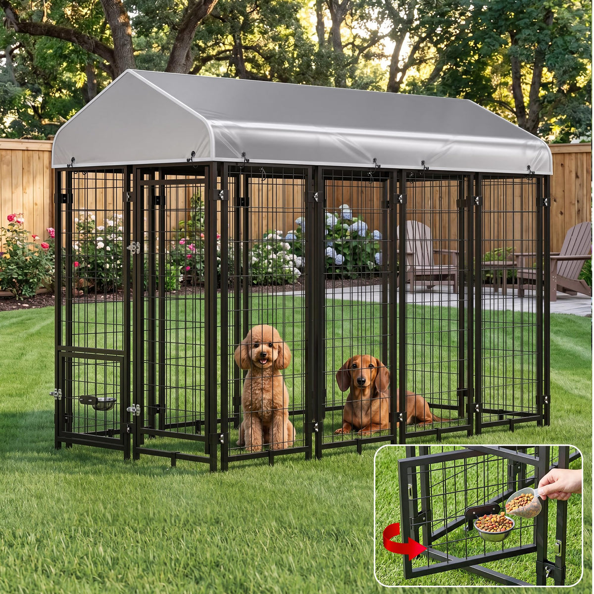 8x4x6 FT Heavy Duty Outdoor Dog Kennel with Roof B2568