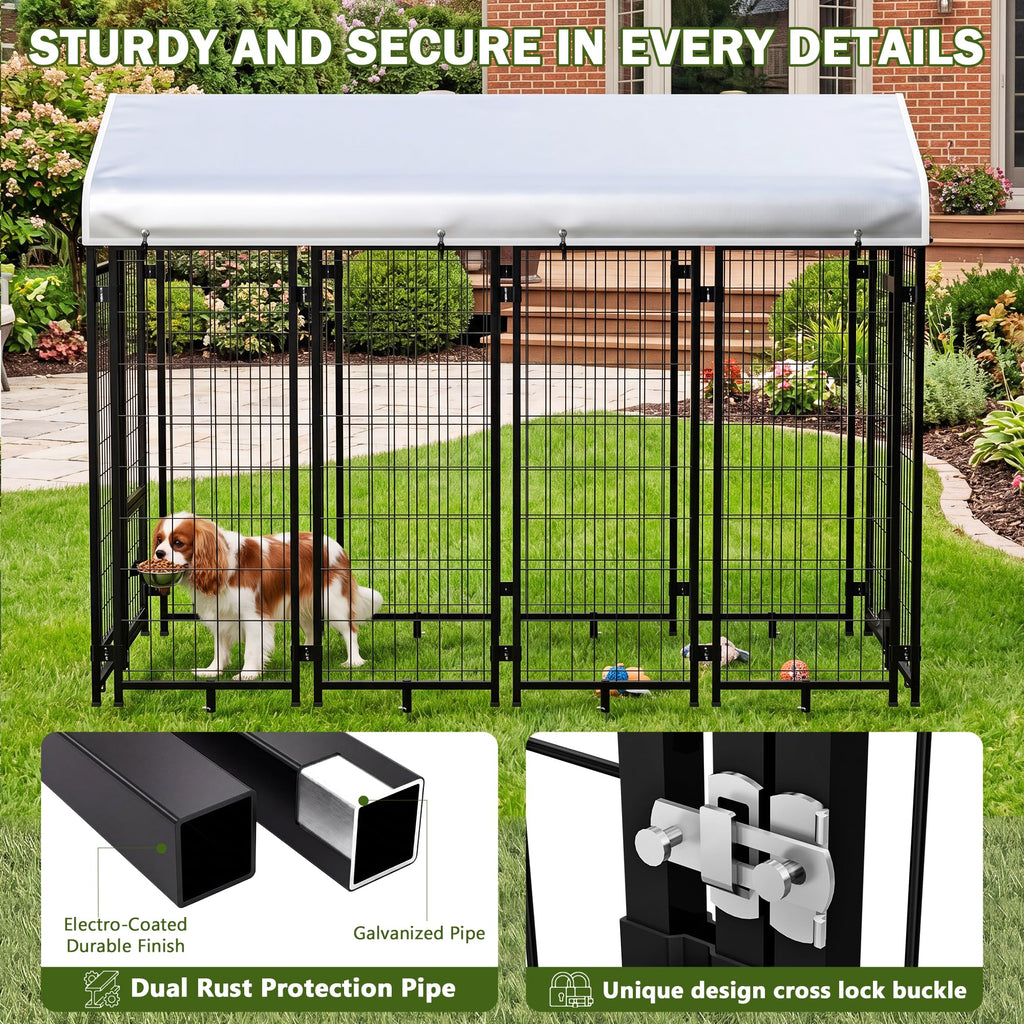 8x4x6 FT Heavy Duty Outdoor Dog Kennel with Roof B2568