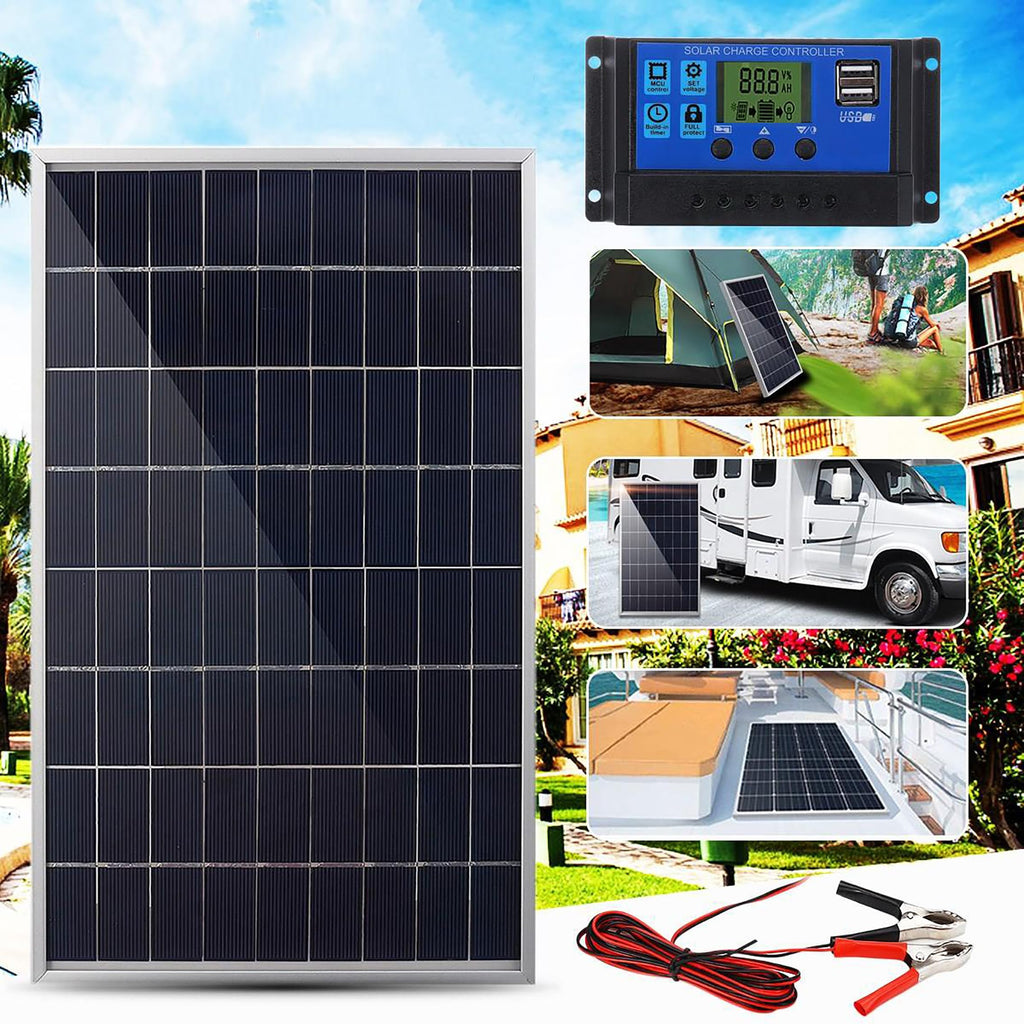 10W 12V Monocrystalline Solar Panel Kit with 10A Charge Controller W2908