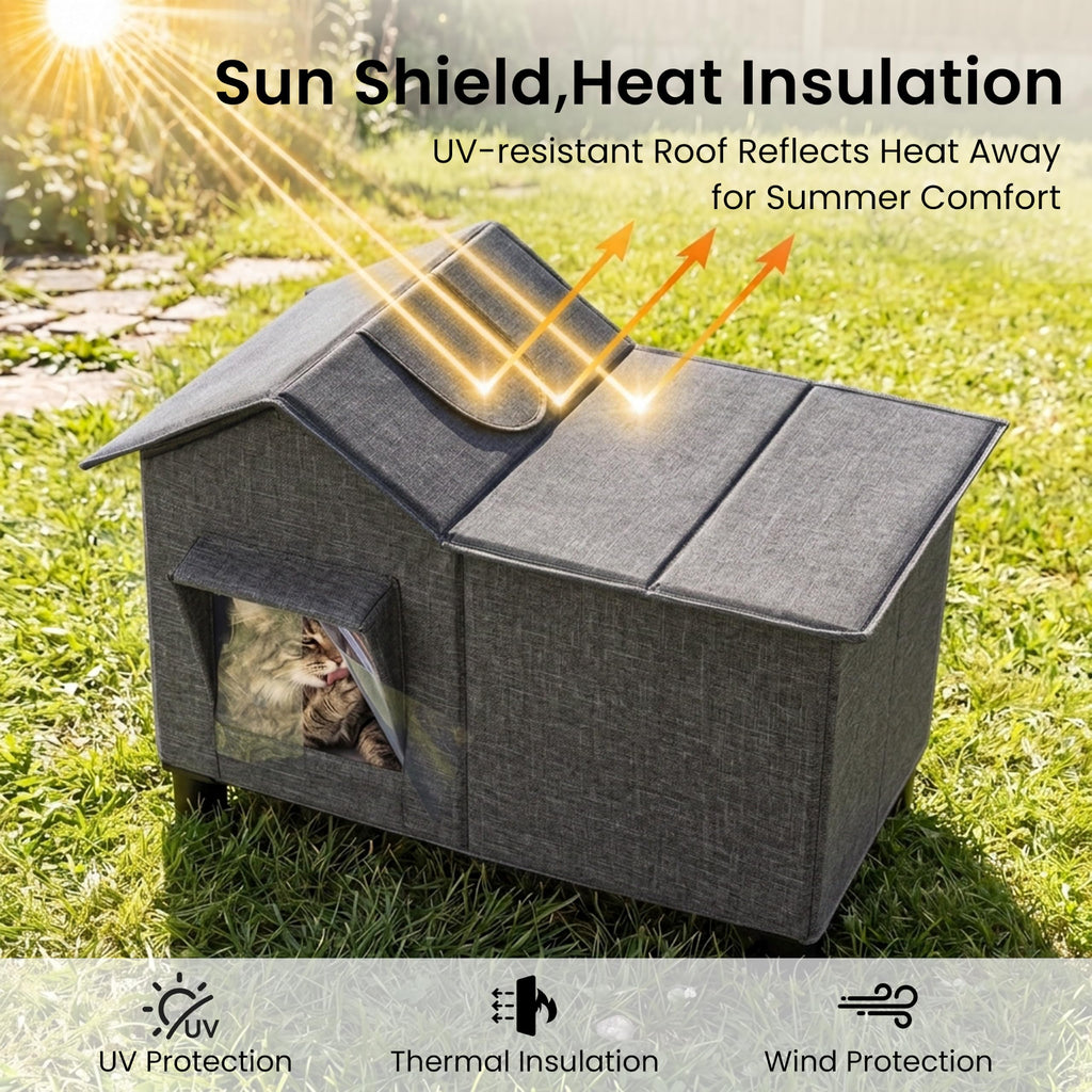 Weatherproof Elevated Cat House W733157